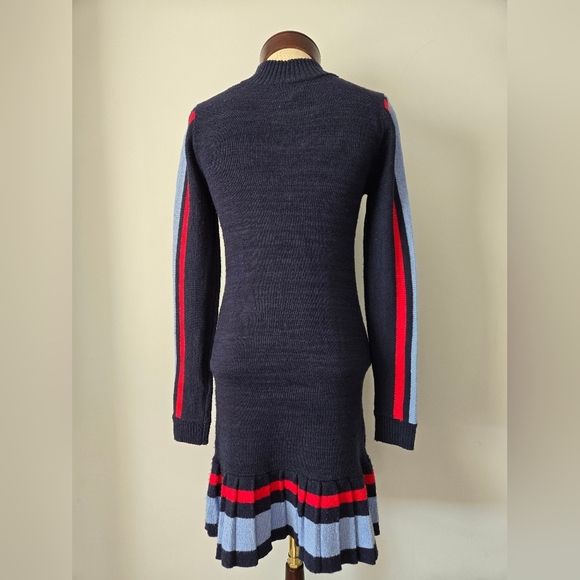 FRESHMAN 1996 Navy Knit SKI Sweater Dress with Stripes. Size Small - Picture 7 of 13